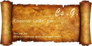 Cserna Gréta névjegykártya
